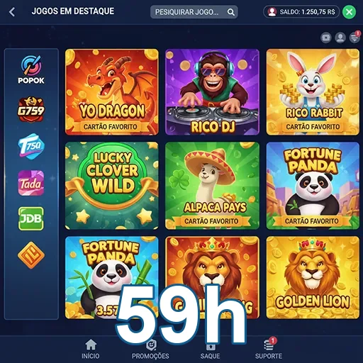 Tela do 59h no celular com entrada simples e segura