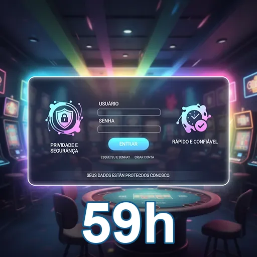 Tela de login ágil no mobile da plataforma 59h